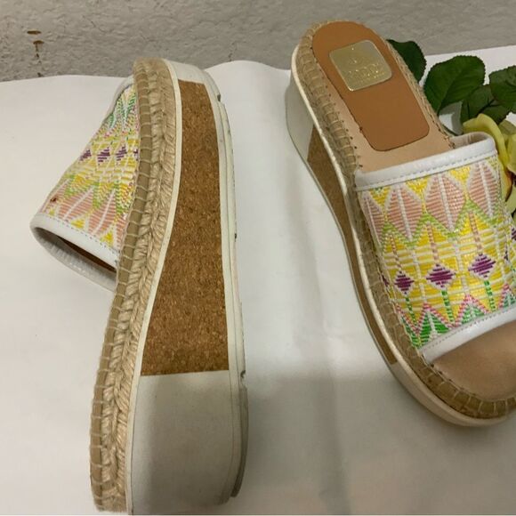 Kanna Multi-Color Slide Platform Wedge Espadrille Sandals Shoes Women's 39 / 9 - Picture 15 of 16